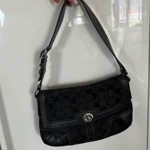 Coach purse with leather detail